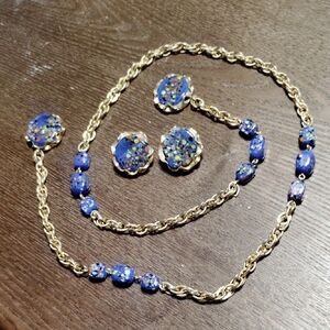 Vintage Pressed Glass Jewels By Julio Set